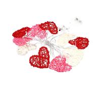 JHKNNK Guirlande Lumineuse LED en Rotin de Cœur 10 Ampoules à Piles, 1,8 M, Décoration pour Mariage et Anniversaire Romantique Multicolore Couleur Aléatoire
