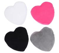 JHKNNK Houppettes en Coton Pur pour Poudre Visage et Corps, Forme Cœur Lot de 4, Couleurs Assorties, Accessoire Maquillage Lanière pour Meilleure Prise