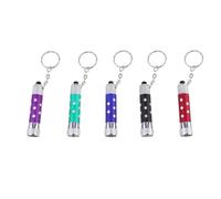 JHKNNK Lampe Torche Porte-Clés LED Aluminium 5 Pièces Coloris Rouge Violet Vert Bleu Noir pour Éclairage de Secours et Usage Urbain Homme Femme Style Aléatoire