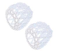 JHKNNK Lot de 2 Filets à Cheveux Crochetés Bleus avec Cristaux en Résine, Léger et Élégant, Couverture de Chignon de Danseuse pour Performances de Ballet