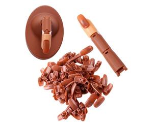 JHKNNK Modèle de Doigt Articulé Flexible en Abs pour Entraînement Nail Art, Kit Pratique de 102 Pièces Marron pour Formation et Pratique de Manucure