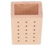 JHKNNK Organisateur de Mèches à Bois pour Salon de Manucure, Support de Bur 18 Trous en Bois, Design Minimaliste Facile à Nettoyer, Usage Professionnel et Domestique