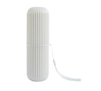 JHKNNK Porte-Brosse à Dents en Plastique Beige Nordique, Boîte de Rangement Compacte pour Brosse à Dents et Peigne, Adapté pour Déplacement et Usage Quotidien