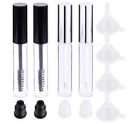 JHKNNK Set de Tubes Vides de Mascara Entonnoirs et Bouchons Noirs et Blancs 10 Ml Lot de 12 en Plastique Couleur Aléatoire Maquillage Voyage