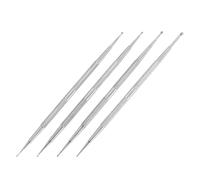 JHKNNK Stylos à Points en Acier Inoxydable Argenté pour Nail Art 4pcs Dotting Double Embout pour Décoration Facile Manucure et French Tips