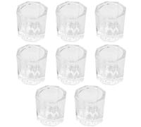 JHKNNK Tasse Manucure en Verre 3X3X4 CM Lot de 8 Godets pour Nail Art et Nettoyage des Stylos