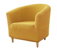 JHLD Elastique Housse De Canapé Tub Chair 1 Pièces, Jacquard Housse De Fauteuil Cabriolet Chesterfield avec Bas élastique Housse De Fauteuil Chesterfield Antidérapant pour Salon-Jaune-1 pièce
