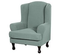 JHLD Housse De Fauteuil à Oreilles, Jacquard Motif Housse De Fauteuil à Oreilles élastique Imperméable Easy Set Housse De Fauteuil d'oreille Lavable en Machine Housse De Fauteuil-vert-2pcs