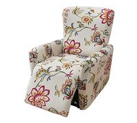 JHLD Housse de Fauteuil Relax Extensible 1 Place, imprimé Housse Fauteuil Relax 4 pièces Doux Spandex Fauteuil Relax Housse Amovible Lavable Housse De Chaise Inclinable pour Salon -AC-4 pièces