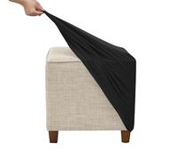 JHLD Housse De Pouf Carré, Petit Housse De Repose-Pieds Extensible Housse De Protection pour Repose-Pieds Spandex Housse Ottomanes avec Bas élastique pour Salon-Noir-Small