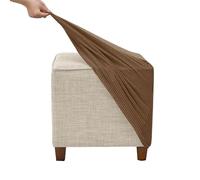 JHLD Housse De Pouf Carré, Petit Housse De Repose-Pieds Extensible Housse De Protection pour Repose-Pieds Spandex Housse Ottomanes avec Bas élastique pour Salon-Café Profond-Small