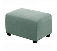 JHLD Housse de Pouf rectangulaire, Extensible Housse de Repose-Pieds 1 pièce Housse de Protection pour Repose-Pieds Jacquard Housse Ottomanes avec Bas élastique pour Salon -Vert-Petit