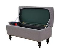 JHLD rectangulaire Housse de Pouf Extensible, Housse de Repose-Pieds Doux Amovible Lavable Housse de Protection pour Repose-Pieds Elastique Housse Ottomanes pour Chats Chiens -Gris Clair-Moyen