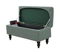 JHLD rectangulaire Housse de Pouf Extensible, Housse de Repose-Pieds Doux Amovible Lavable Housse de Protection pour Repose-Pieds Elastique Housse Ottomanes pour Chats Chiens -Vert-Petit