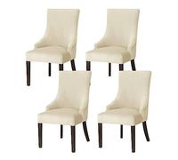 JHLD Velours Housse de Chaise 4 Pièces | Housses de chaise de salle à manger Extensible Doux Housse de Fauteuil Amovible Lavable Pour Salle à Manger