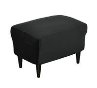 JHLD Velours Housse de Pouf rectangulaire, Housse de Repose-Pieds Extensible Housse de Protection pour Repose-Pieds Doux avec Bas élastique Housse Ottomanes pour Chats Chiens -Le Noir-Petit