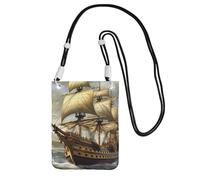 JHLMN Petit sac à bandoulière pour femme - Sac à main pour téléphone portable - Mini portefeuille pour téléphone portable - Age of Discovery Ship
