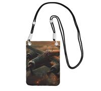 JHLMN Petit sac à bandoulière pour femme, sac à main pour téléphone portable, mini portefeuille pour téléphone portable, avion de la guerre mondiale, sac pour téléphone portable
