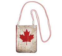 JHLMN Petit sac à bandoulière pour femme, sac à main pour téléphone portable, mini portefeuille rétro drapeau du Canada