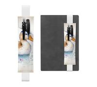 JHLMN Porte-stylo pour carnet de notes avec bande élastique réglable - Marque-page aquarelle en cuir synthétique - Pochette à crayons - Marqueur de page pour planificateurs, journaux, livres