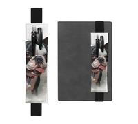 JHLMN Porte-stylo pour carnet de notes avec bande élastique réglable - Marque-page Boston Terrier - En cuir synthétique - Pochette à crayons - Marqueur de page - Pour planificateurs, journaux, livres