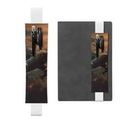 JHLMN Porte-stylo pour carnet de notes avec bande élastique réglable - Marque-page - En cuir synthétique - Pour planificateurs, journaux, livres, blanc, Taille unique