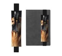 JHLMN Porte-stylo pour carnet de notes avec bande élastique réglable, marque-page Golden Retriever, pochette en cuir synthétique, pochette à crayons, marque-pages, marque-page, pour planificateurs