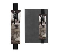 JHLMN Porte-stylo pour carnet de notes avec bande élastique réglable, marque-page mignon chiot maltais, pochette en cuir PU, pochette à crayons, marque-pages, marque-page pour planificateurs, journaux