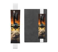 JHLMN Porte-stylo pour carnet de notes avec bande élastique réglable - Porte-crayon - Atterrissage sur piste - Marque-page - En cuir synthétique - Pochette à crayons - Marqueur de page pour