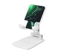 JHLMN Support de téléphone pliable pour bureau - Angle réglable en hauteur - Support de téléphone portable - Motif loup vert - Compatible avec tous les téléphones portables