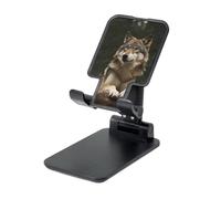 JHLMN Support de téléphone pliable pour bureau - Angle réglable en hauteur - Support de téléphone portable - Gris loup - Support de tablette compatible avec tous les téléphones portables