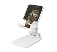 JHLMN Support de téléphone pliable pour bureau - Angle réglable en hauteur - Support de téléphone portable - Gris loup - Support de tablette compatible avec tous les téléphones portables