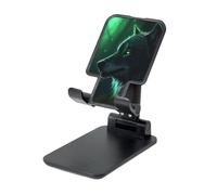 JHLMN Support de téléphone pliable pour bureau - Angle réglable en hauteur - Support de téléphone portable - Motif loup vert - Compatible avec tous les téléphones portables