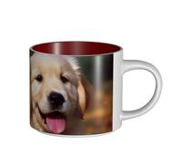 JHLMN Tasse à café en céramique de 425,2 g avec grande poignée - Tasses à thé Golden Retriever, chiens, chiots, animaux de compagnie - Grande tasse à thé en porcelaine pour homme et femme - Pour le
