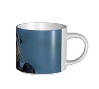 JHLMN Tasse à café en céramique de 445 ml avec grande anse - Tasses à thé fantaisie en forme de loutre de mer - Grande tasse de voyage en porcelaine pour homme et femme - Pour le travail de bureau