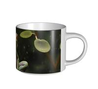 JHLMN Tasse à café en céramique de 445 ml avec grande poignée - Tasses à thé fantaisie en porcelaine pour homme et femme - Motif grenouille d'arbre de la paix