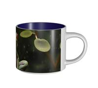 JHLMN Tasse à café en céramique de 445 ml avec grande poignée - Tasses à thé fantaisie en porcelaine pour homme et femme - Motif grenouille d'arbre de la paix