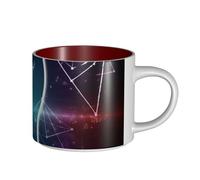 JHLMN Tasse à café en céramique de 445 ml avec grande poignée, tasses à thé, formules de formes, théorie, leçon de mathématiques, grande tasse de voyage en porcelaine pour homme et femme