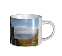JHLMN Tasse à café en céramique de 445 ml avec grande poignée - Tasses à thé - Monuments historiques de l'Arménie - Grande tasse de voyage en porcelaine pour homme et femme - Pour le travail de bureau