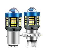 JHMHCOQ Moto De Phare Avant Phares De Moto 1pc 20000LM 25W H4 BA20 Ampoules LED Lentille CSP Feux Route/croisement Accessoires Scooter DC 12V(6000K 6000K,BA20d)