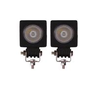 JHMHCOQ Moto De Phare Avant Pour Auto Pour Camion Pour VTT 4X4 4WD Pour Moto LED Travail 2 Pouces Lumière 10W 12V 24V Indicateur Feu Antibrouillard Phare De Conduite(2X square flood)