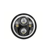 JHMHCOQ Moto De Phare Avant Pour FXST Pour FXSTB Pour FXSTC Pour FXSTD Pour VRSCB Phare De Moto 5,75 Pouces Halo Angel Eyes LED 5-3/4" Projecteur(1pcs Black)