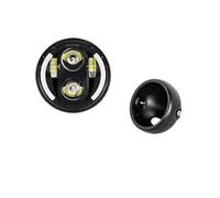 JHMHCOQ Moto De Phare Avant Pour Shadow Pour VT 600 750 1100 Pour VTX 1300 5 3/4 Pouces,75 Phare LED Moto Avec Boîtier De Montage Support Godet(Lamp and Housing B)