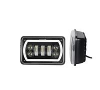 JHMHCOQ Moto De Phare Avant Pour XR250 XR400 XR650 Pour Suzuki Pour DRZ Accessoires Lumière Rectangulaire 1pc Noir Moto DRL Lampe 4X6 Phare LED(1pc)