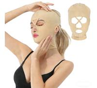 JHNGYJY Masque De Compression Faciale Post-Opératoire Visage Complet, Bande Menton Et Cou Ajustable À Velcro, Support Lifting pour Récupération Après Lipo Et Contour De La Mâchoire, L