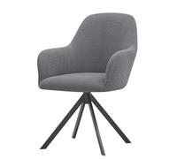 JHOMHF Housses De Chaise Extensibles À Dossier Incurvé Avec Accoudoirs Élastiques Amovibles Lavables For Salle À Manger Tabourets De Bar Pivotants Cuisine Coiffeuse Bureau(Grey,1PCS)