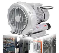 JHOMHF Souffleur régénératif à soufflage et Aspiration Souffleur Industriel à Anneau Vortex Haute Pression Aération et oxygénation étangs à Poissons(550w/0.74hp)