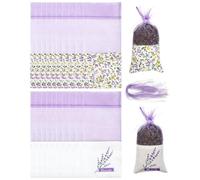 JHOSFA Sachets de Lavande Vides 20 Pièces avec Cordon en pour DIY Sachet Parfumé Pot-pourri Rangement Armoire Tiroir Cadeau Mariage Baptême Favoris Lot