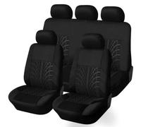 JHQPDZ 9 Pièces Housse Siege Voiture pour Dacia Dokker/Duster Van/Jogger Extreme/Lodgy Stepway/Logan 2000-2023, Tissu Housses Siège Confortables Respirant 5 Seats Full Set Accessoire,Black