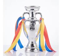 JHRFU Trophée Delaunay Réplique en Résine Trophée De Championnat De Football en Argent avec Ruban Fans Souvenir De Collection Décoration D'affichage De Bureau À Ornements,16cm